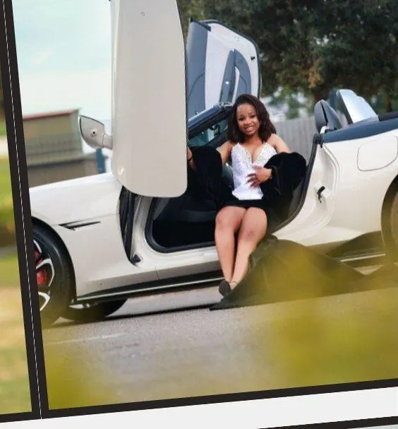 Matric girl sports car